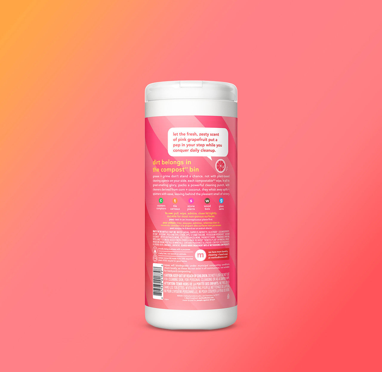 all-purpose cleaning wipes - pink grapefruit. 30 ct - 图片 3