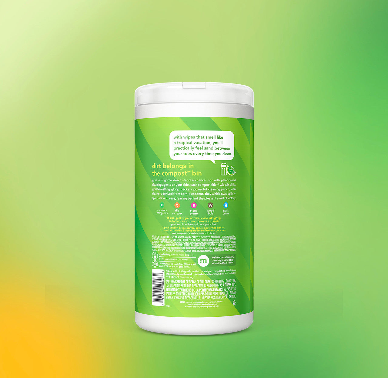 all-purpose cleaning wipes - lime + sea salt. 70 ct - 图片 3