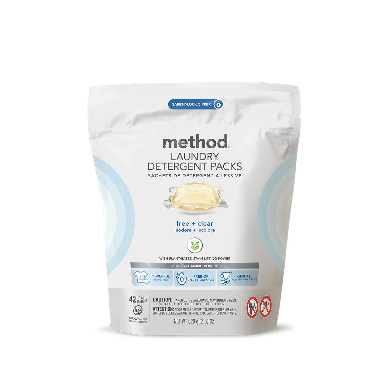 laundry detergent packs - free + clear. 42 ct