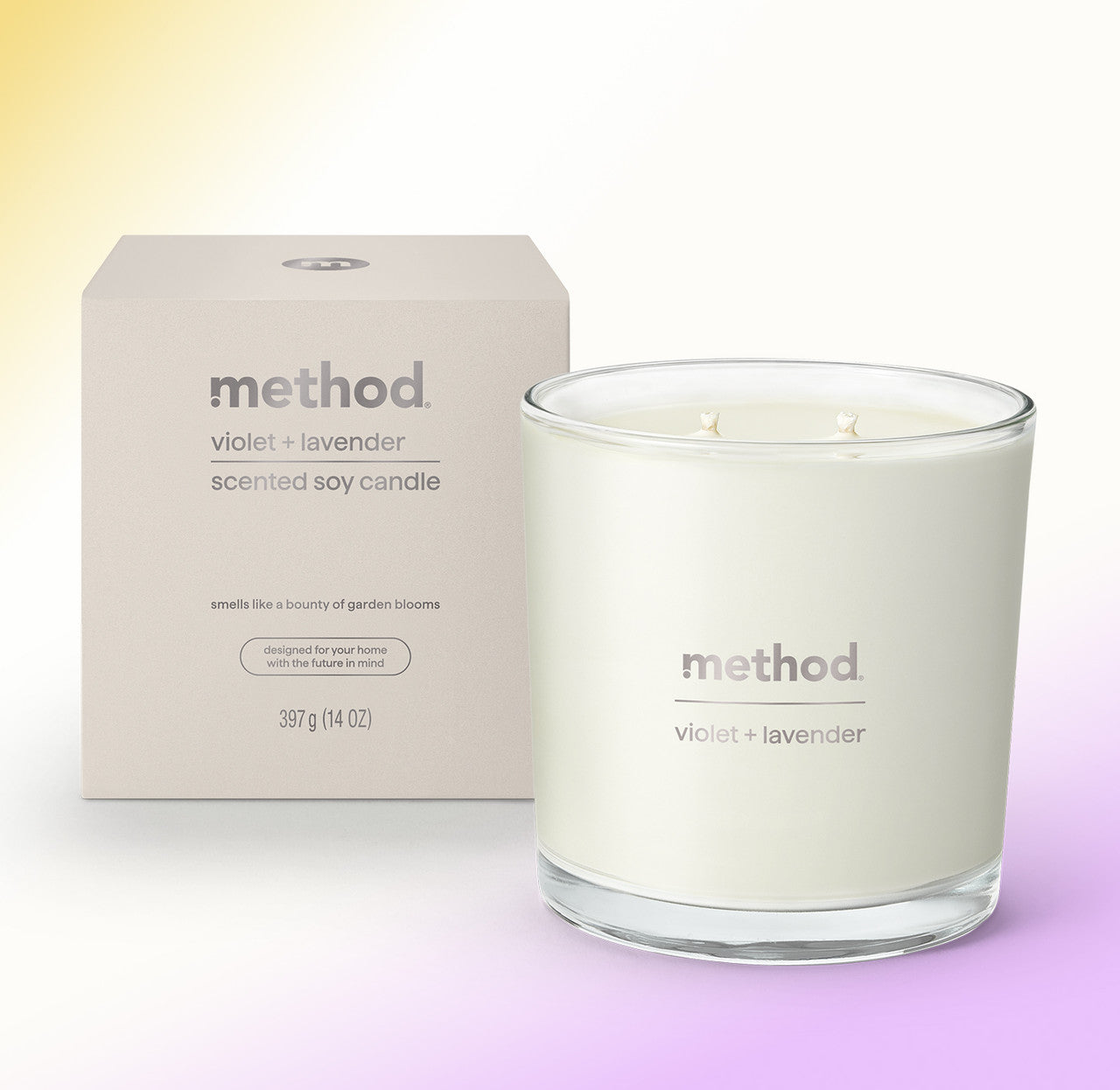 premium soy candle - violet + lavender. 14 oz - Image 3