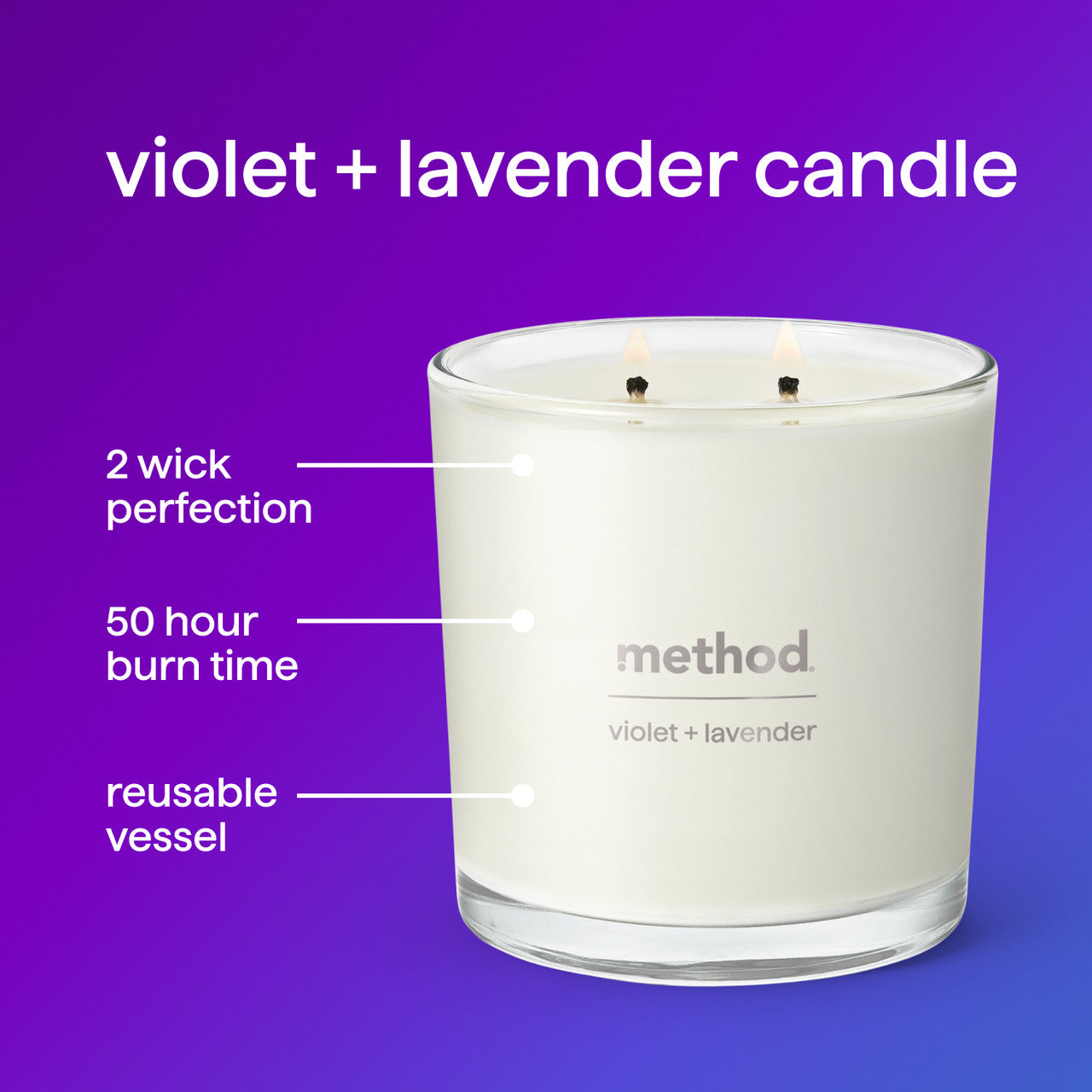 premium soy candle - violet + lavender. 14 oz - Image 8