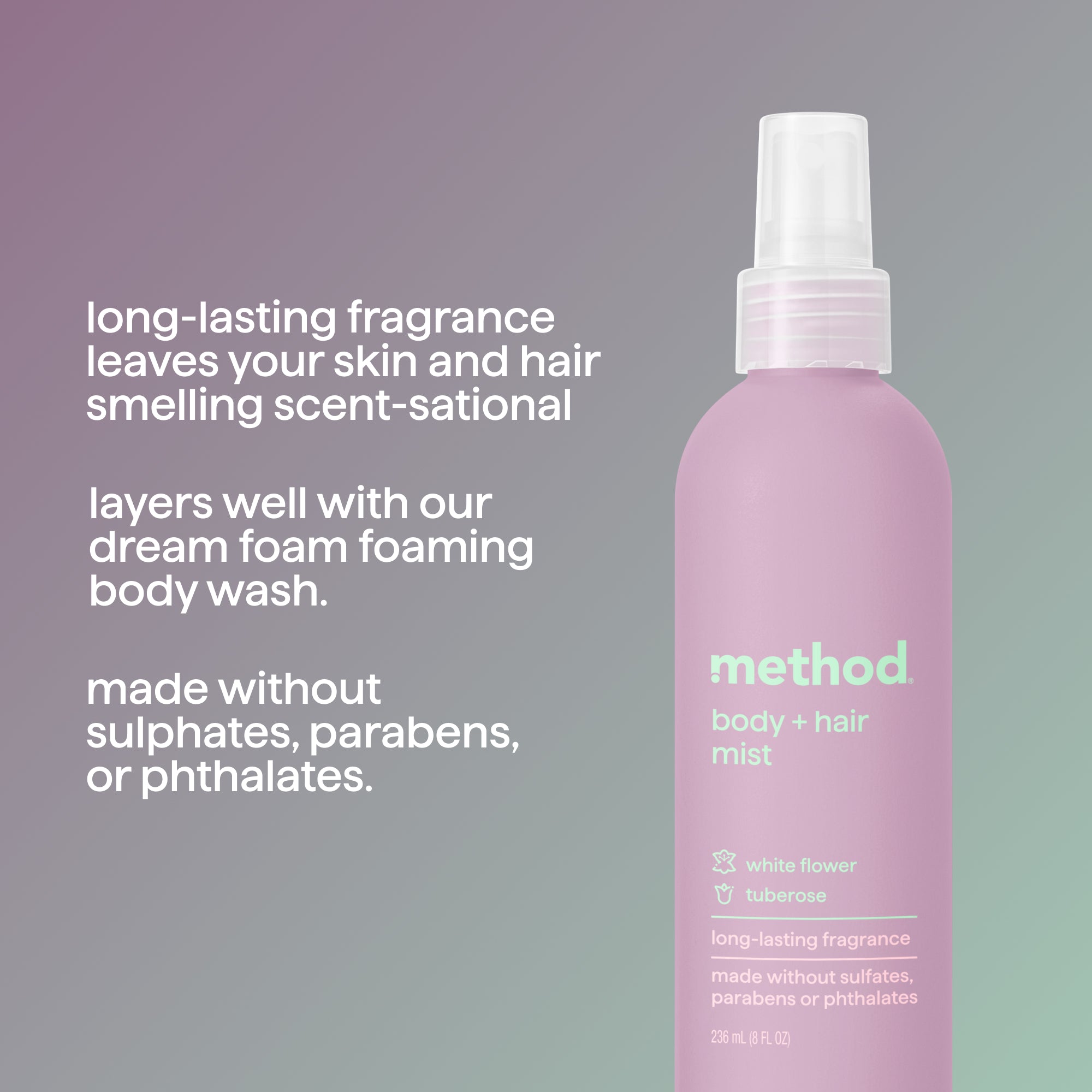 body + hair mist - white flower + tuberose. 8 fl oz - Image 4